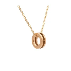 Colgante circular en oro rosa con cadena - 0982