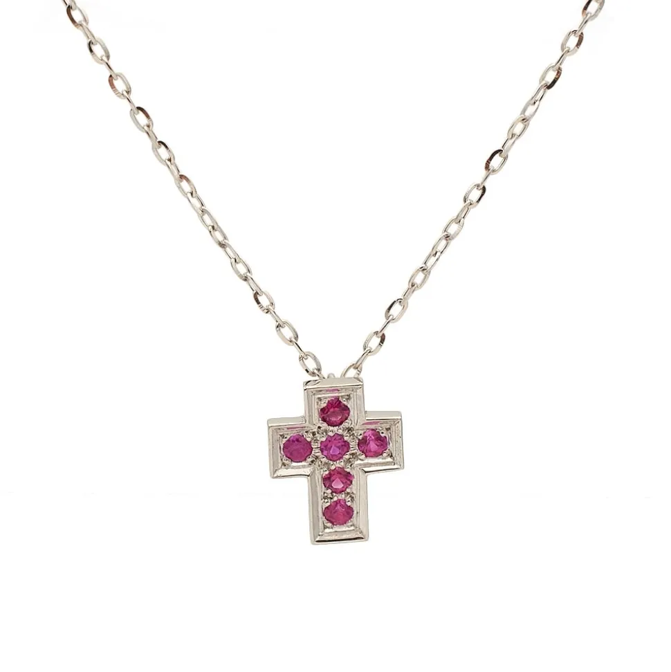 Colgante en forma de cruz con rubíes - 1138