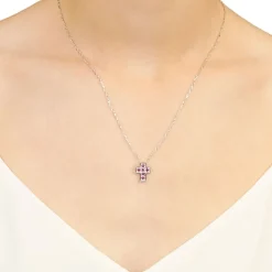 Colgante en forma de cruz con rubíes - 1138