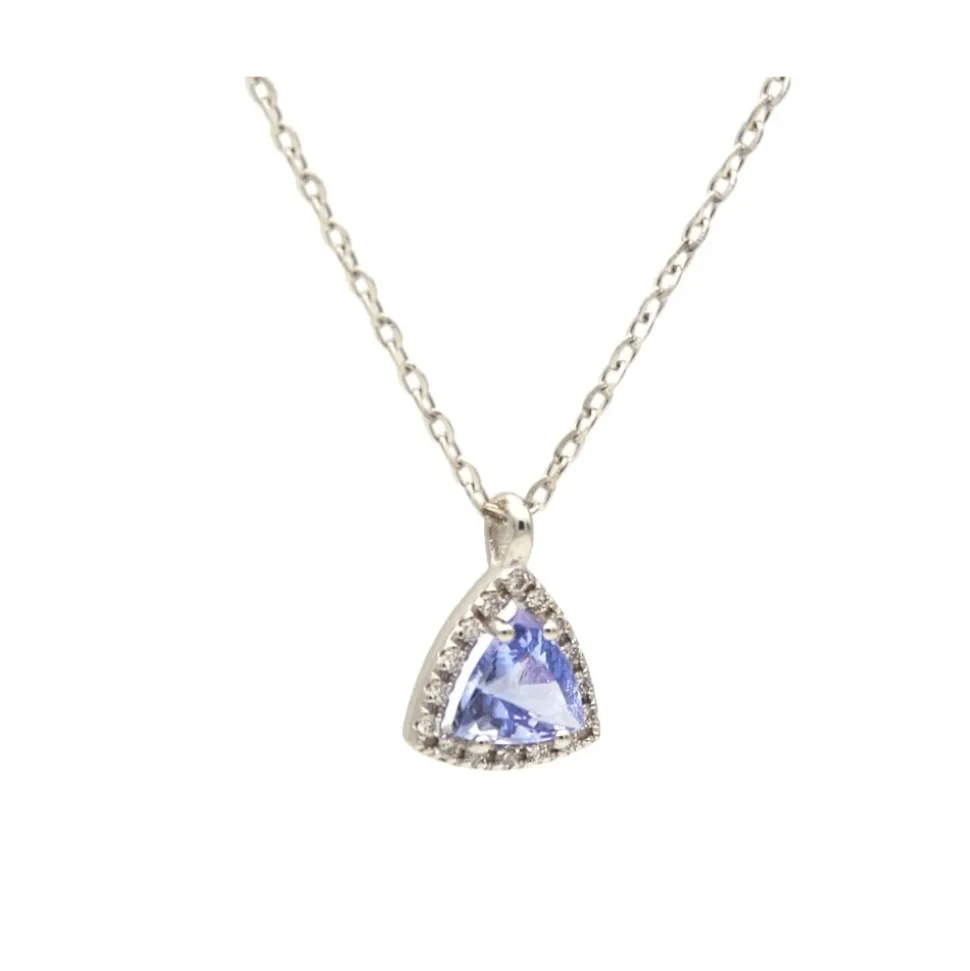 Colgante triangular de tanzanita y diamantes