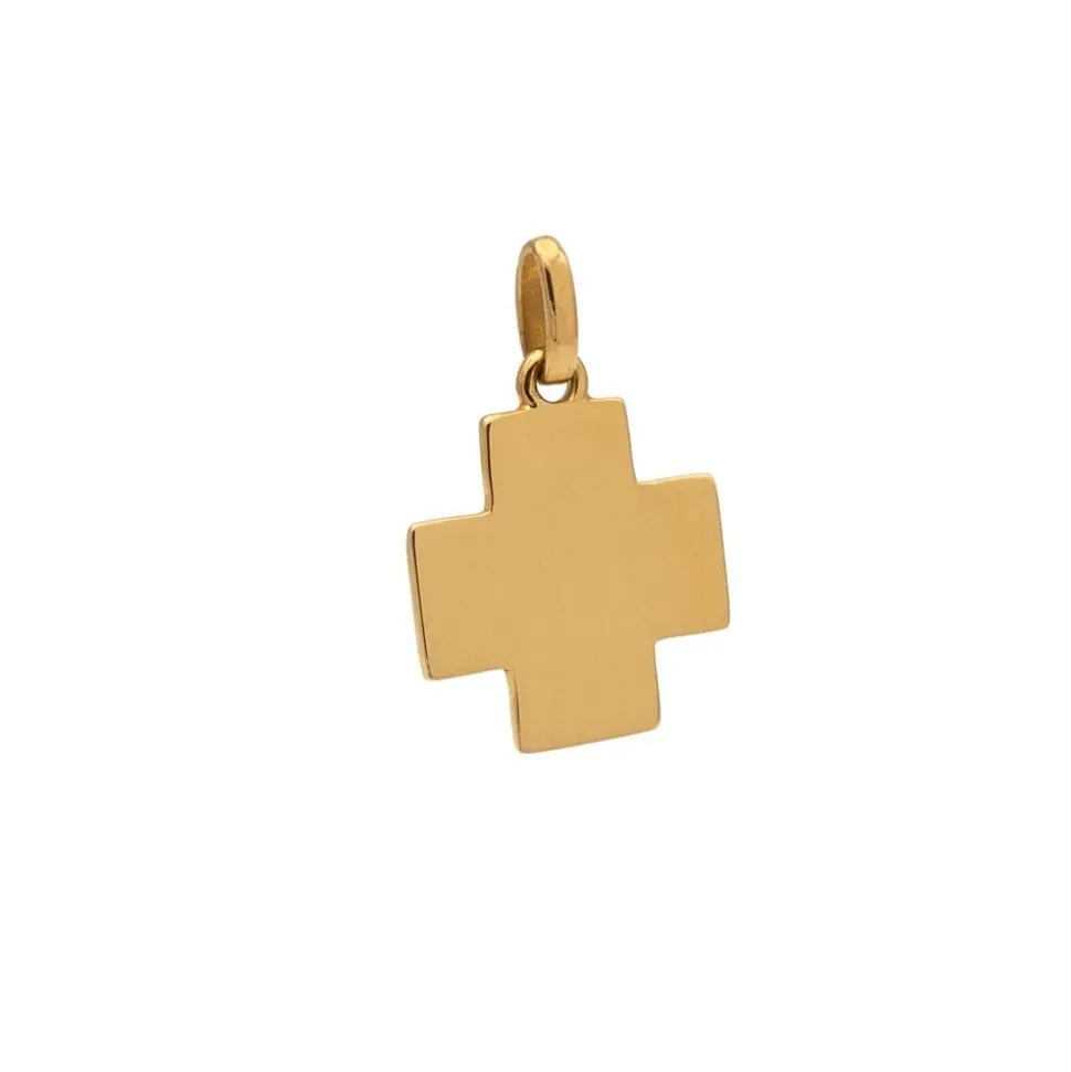 Cruz cuadrada de Oro Amarillo
