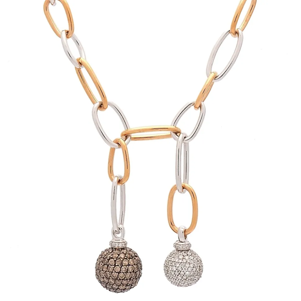 Gargantilla de oro bicolor con diamantes