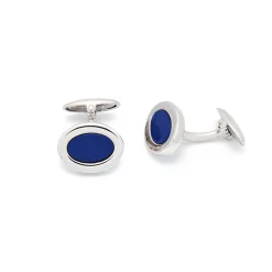 Gemelos de plata y lapislázuli