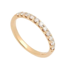 Media alianza fina de oro amarillo y diamantes - 1090