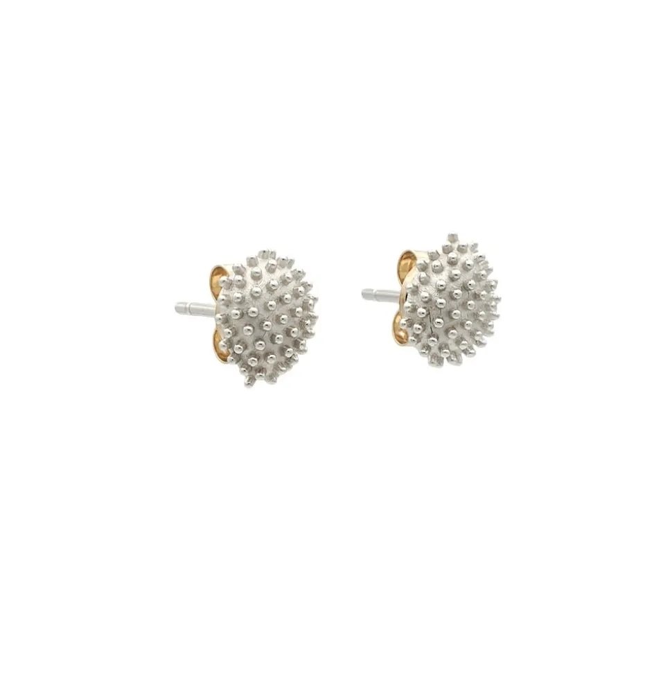 Pendientes Cactus en forma de gota de oro blanco - 0977