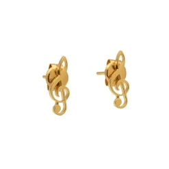Pendientes clave de sol en oro amarillo - 1282