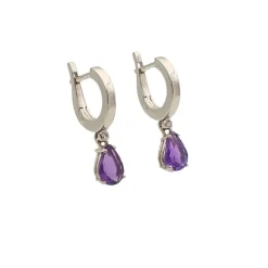 Pendientes colgantes con amatista