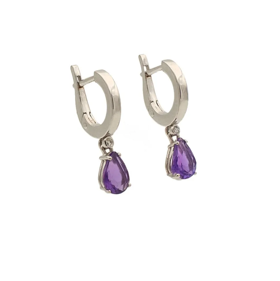 Pendientes colgantes con amatista