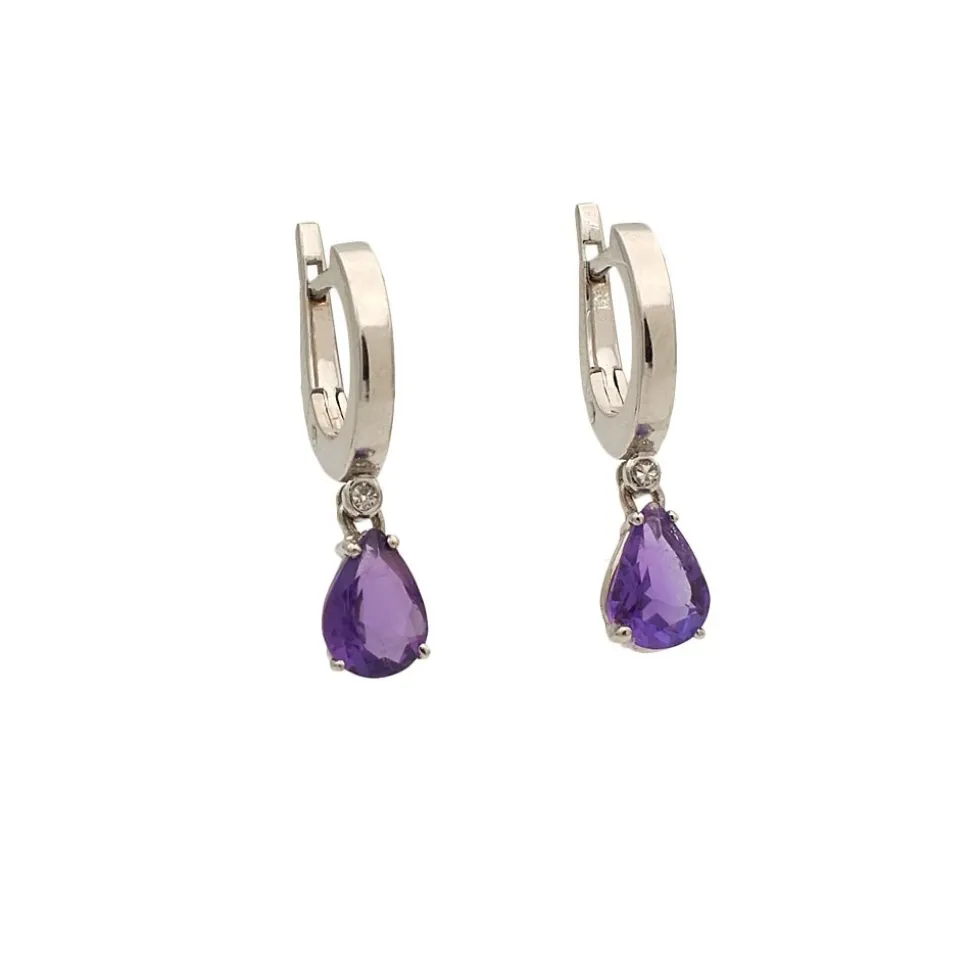 Pendientes colgantes con amatista