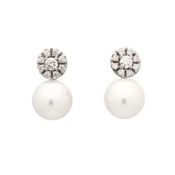 Pendientes con perlas australianas y diamantes
