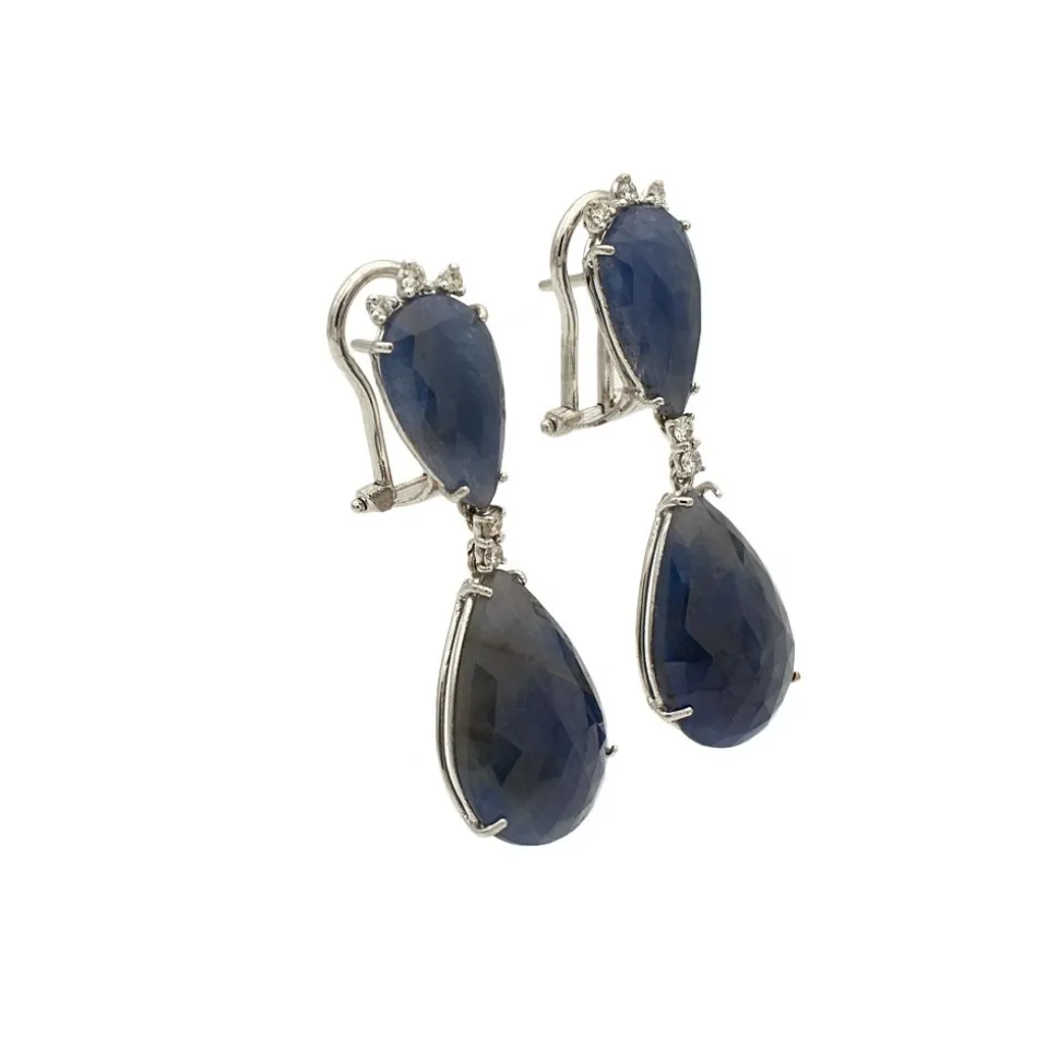 Pendientes con zafiro y diamantes