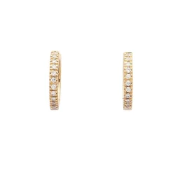 Pendientes criollas en oro amarillo con diamantes
