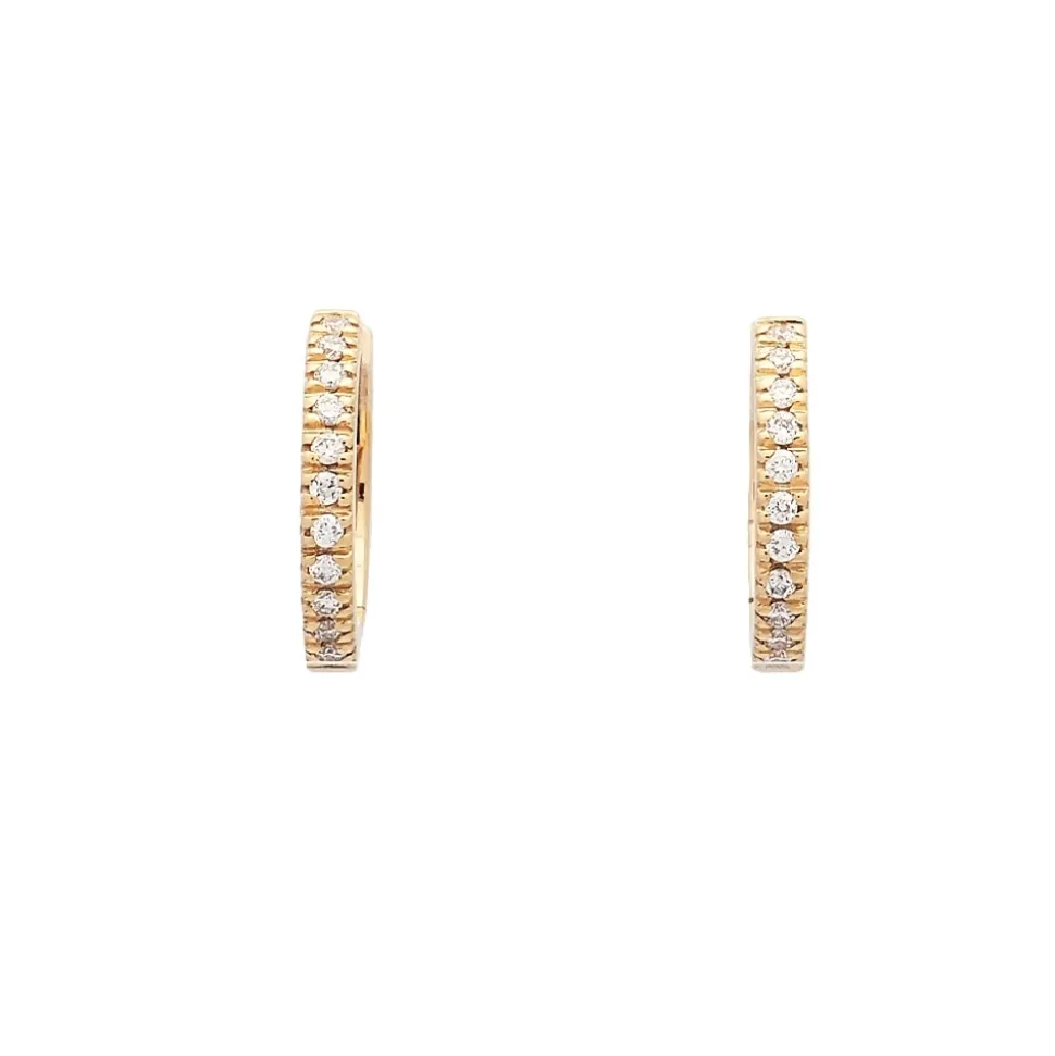 Pendientes criollas en oro amarillo con diamantes