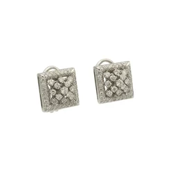 Pendientes cuadrados con diamantes