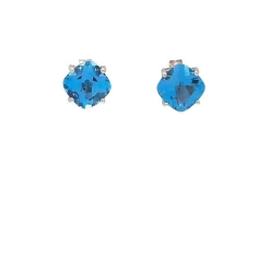 Pendientes cuadrados de oro blanco y topacios