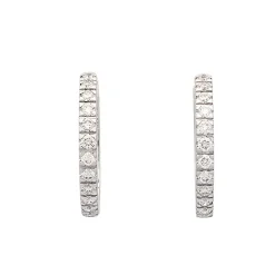 Pendientes de aro con diamantes