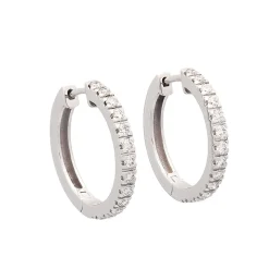 Pendientes de aro con diamantes