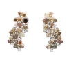 Pendientes de diamantes blancos y diamantes brown