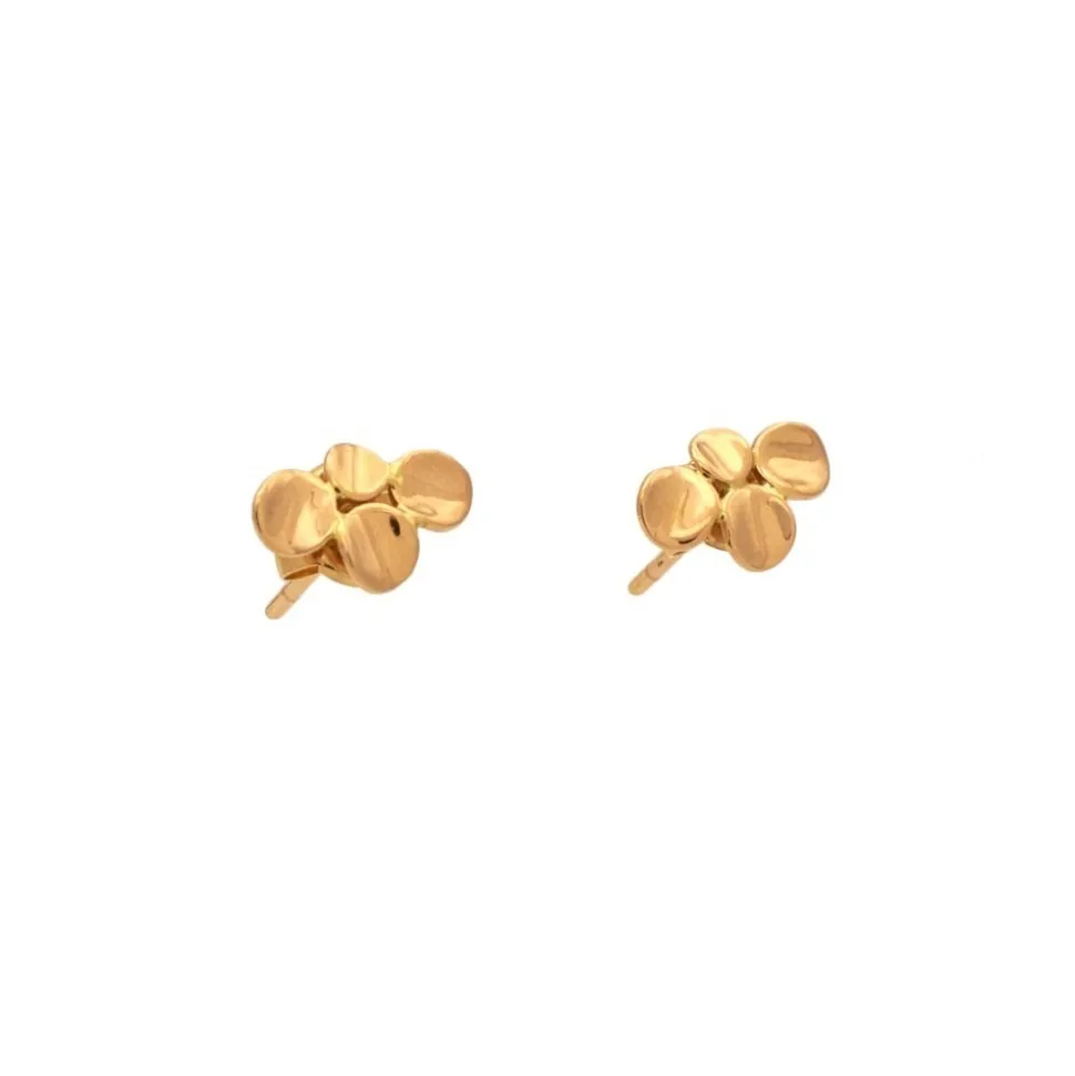 Pendientes de niña con cuatro círculos en oro rosa