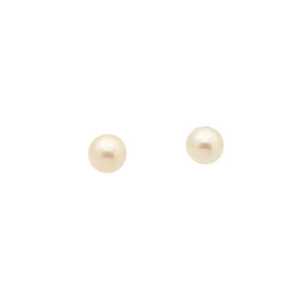 Pendientes de niña en oro amarillo y perla