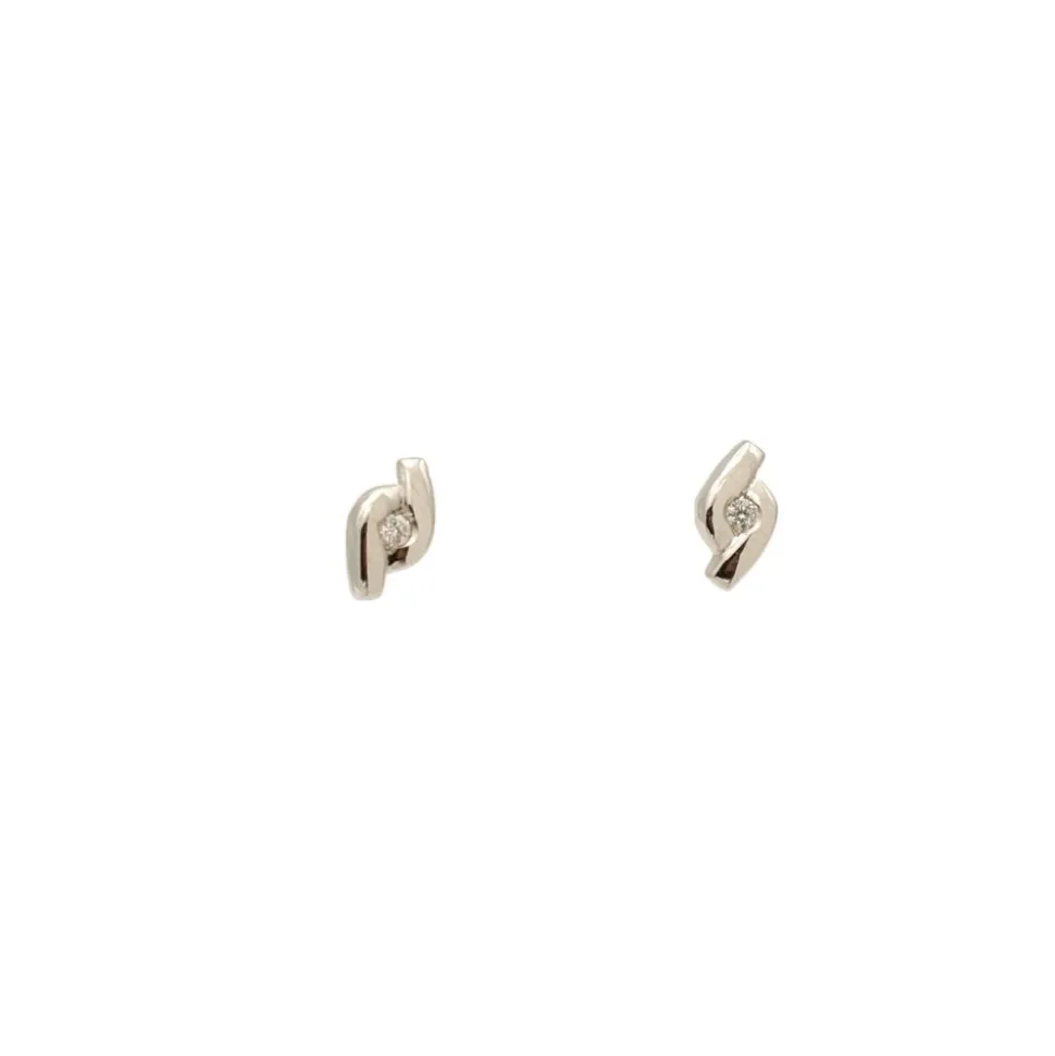 Pendientes de niña en oro blanco y diamantes