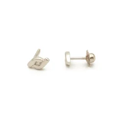 Pendientes de niña en oro blanco y diamantes