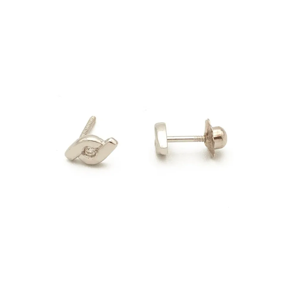 Pendientes de niña en oro blanco y diamantes