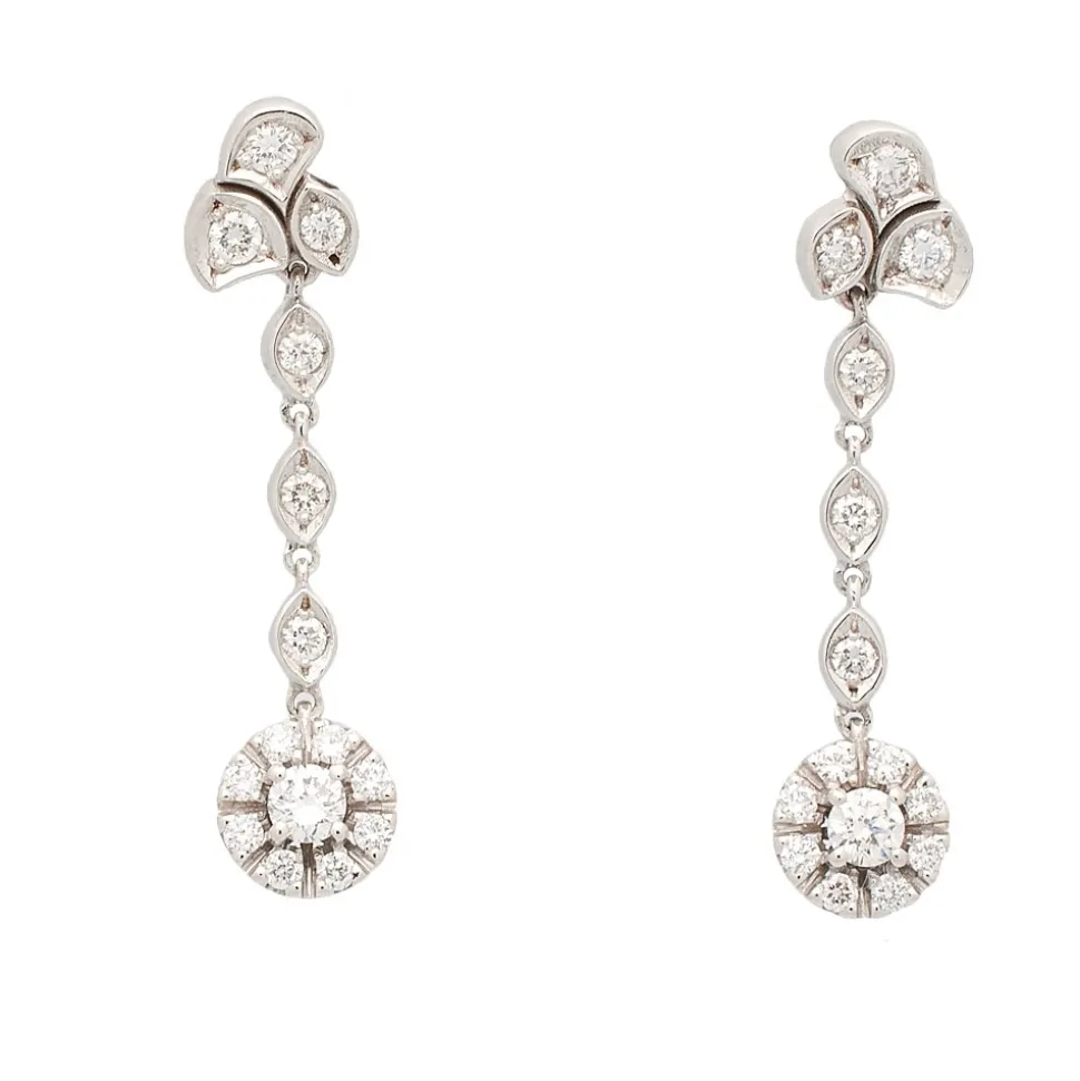 Pendientes de oro blanco y diamantes - 1112