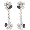 Pendientes de oro blanco, zafiros y diamantes