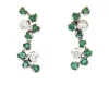 Pendientes de oro blanco, esmeraldas y diamantes