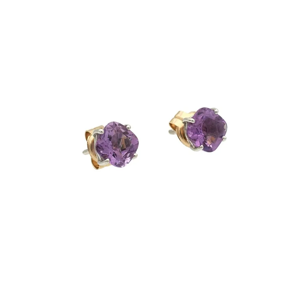 Pendientes de oro blanco con amatistas