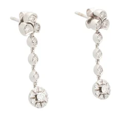 Pendientes de oro blanco y diamantes - 1112