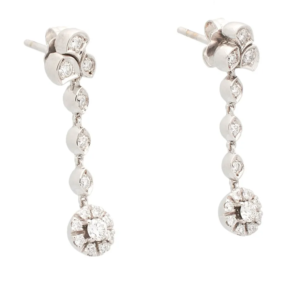 Pendientes de oro blanco y diamantes - 1112