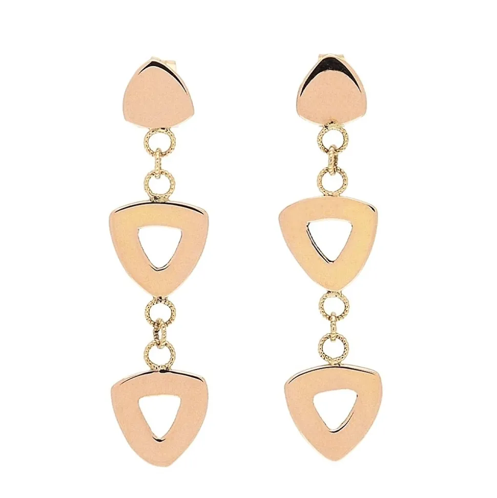 Pendientes de oro con formas geométricas