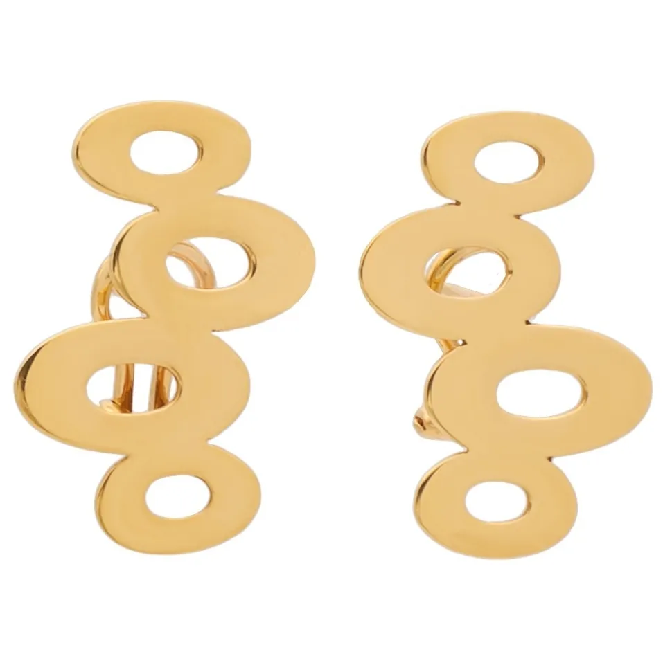 Pendientes de oro rosa con formas circulares - 0290
