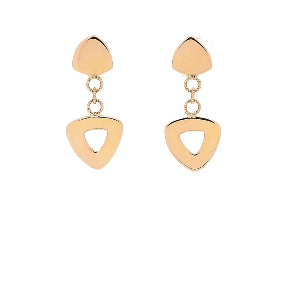 Pendientes de oro rosa y forma triangular