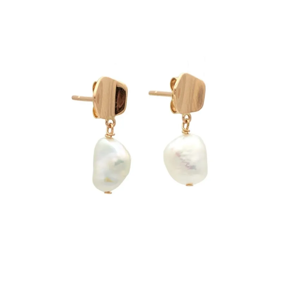 Pendientes de oro rosa y perlas cultivadas - 0372