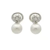 Pendientes de perlas australianas y diamantes - 1023