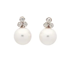 Pendientes de perlas y diamantes