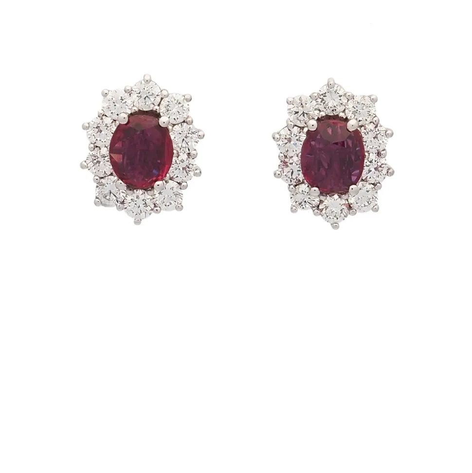 Pendientes de rubíes y diamantes