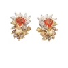 Pendientes de zafiros naranjas y diamantes