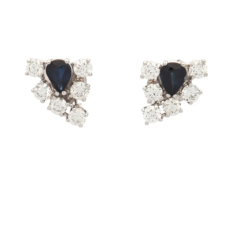 Pendientes de zafiros y diamantes