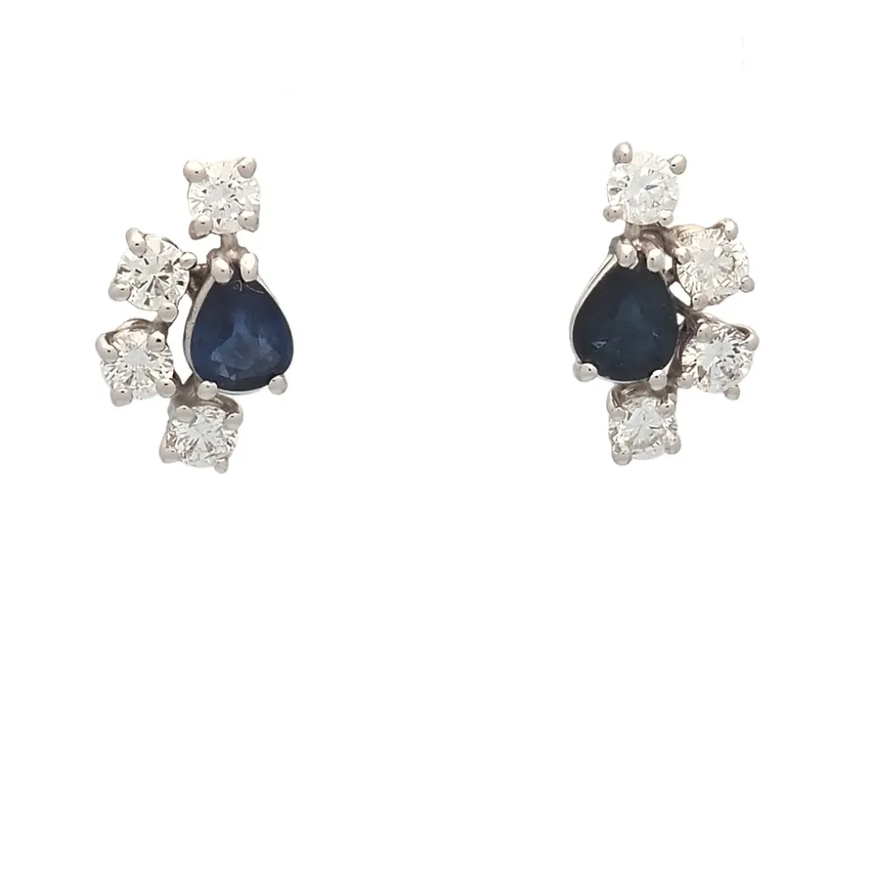 Pendientes de zafiros y diamantes