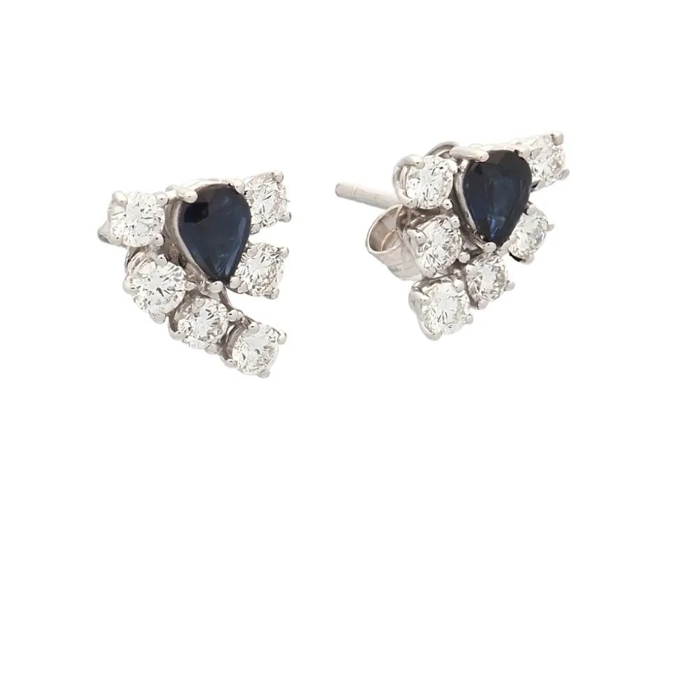 Pendientes de zafiros y diamantes