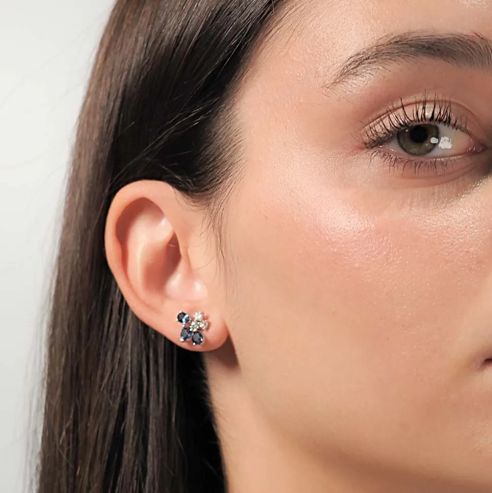 Pendientes de zafiros y diamantes