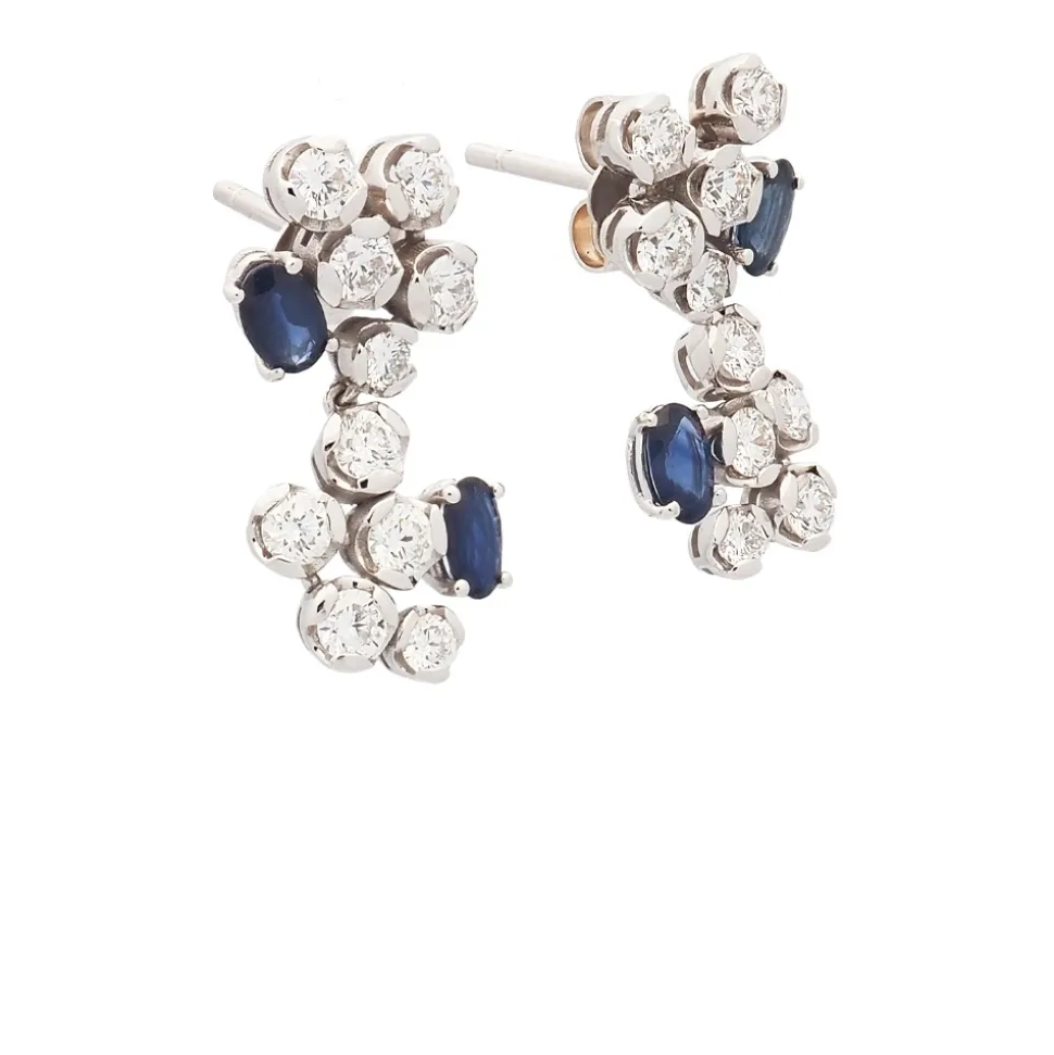 Pendientes de zafiros y diamantes