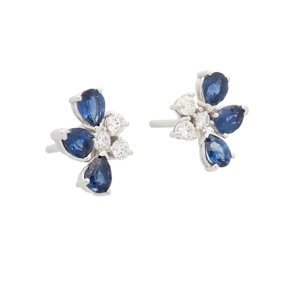 Pendientes de zafiros y diamantes