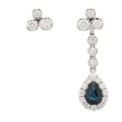 Pendientes desmontables de zafiros y diamantes