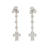 Pendientes largos con cruz de diamantes - 1117