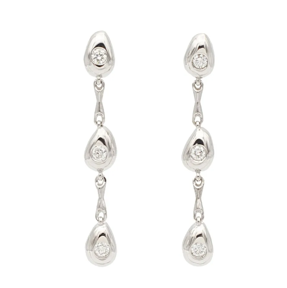 Pendientes largos con diamantes - 1066